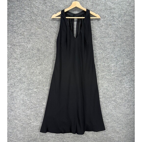 Jones New York Dress Women 14 Black Shift Midi V-Neck Sleeveless Zipper Casual - Picture 1 of 6